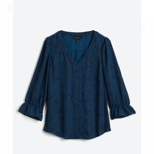 Blue Patterned Women's Top
